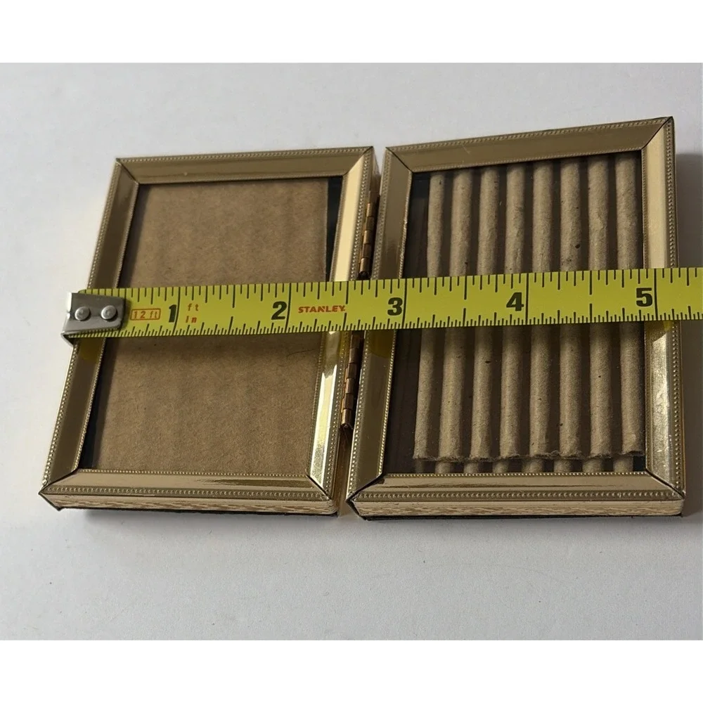Vintage  Ornate Brass Gold Tone Metal Bi Fold 3.5x 5